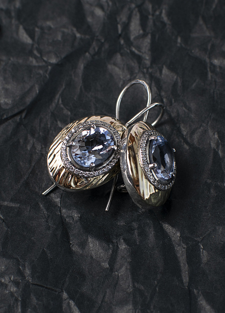 Серьги с аквамарином