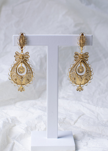 Серьги королевы позолоченное серебро 7,5g с застежкой гвоздик