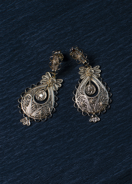 Серьги королевы позолоченное серебро 7,5g с застежкой гвоздик