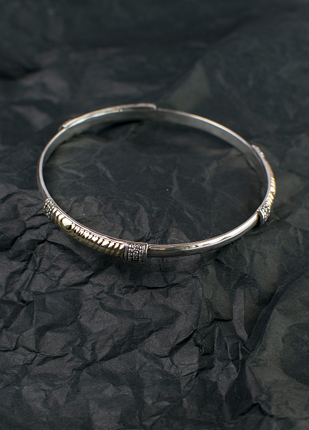 Браслет золото с серебром