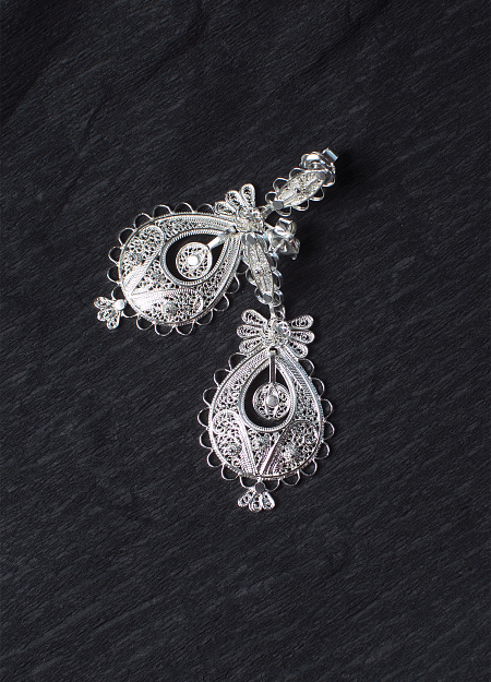 Серьги королевы серебро 7,5g с застежкой гвоздик