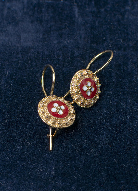 Серьги Caramujos 1.8g красные