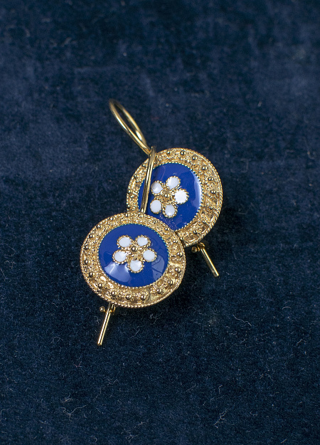 Серьги Caramujos синие 2.1g