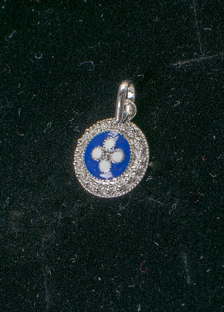 Кулон CARAMUJOS  серебро 0,8g,  голубая эмаль 