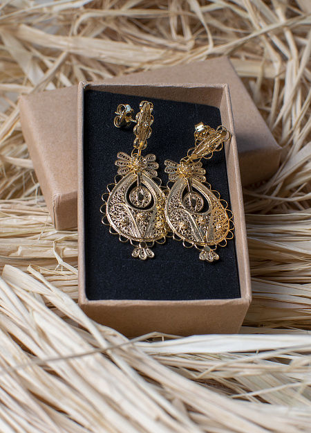 Серьги королевы позолоченное серебро 7,5g с застежкой гвоздик