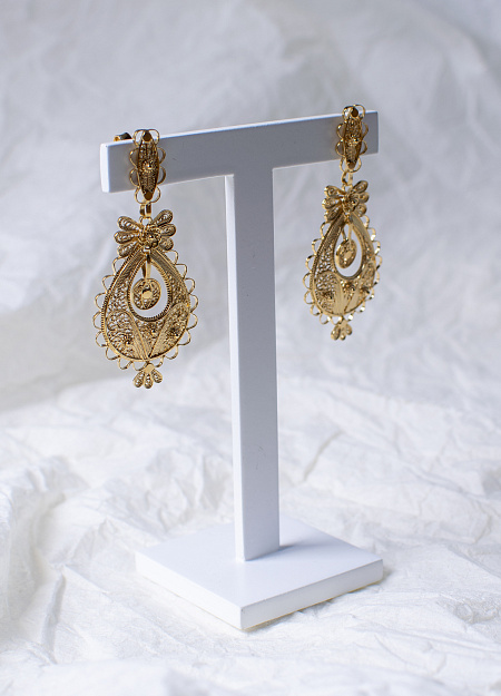 Серьги королевы позолоченное серебро 7,5g с застежкой гвоздик